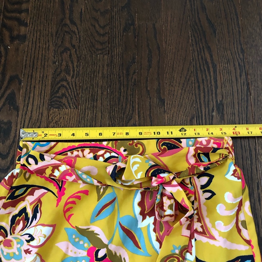 *NWOT* LOFT Women’s M Mustard Yellow Floral Paisley Tie Waist Slit Maxi Skirt - Picture 8 of 13